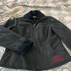 Harley-Davidson Black winter jacket with Red and Gold Logo